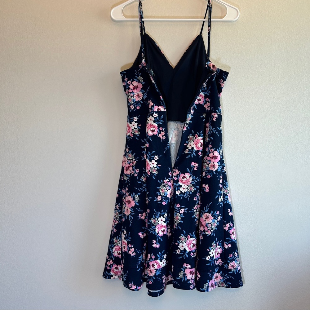 Modcloth Navy Floral Dress Size Medium - Picture 3 of 5